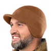 Berets Chapéus de inverno masculinos com abas de orelha grossas boné de beisebol de pelúcia orelhas quentes borda curta ao ar livre