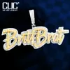 Cuc personalizado escova script cursivo carta nome pingente para mulheres homens hiphop colar zircão completo jóias personalizadas 240106