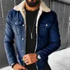 Jeansjacke Verdickt Männer Nachahmung Lammwolle Einfarbig Herbst Winter Warm Lose Bequem Modisch Street Style 240105