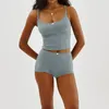 女性用スリープウェア女性Y2Kショーツセット花柄のプリントパジャマニットクロップキャミートップボディコンラウンジサマー2PCS衣装セット