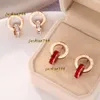 Stud Crystal Diamond Studörhängen Rose Gold Fashion Titanium Steel Double Sound Roman Nurmerals Studs Earring For Women Gift Smycken Fade Never Allergic 2024