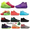 Üst Kids Lamelo Ball MB01 MB02 Rick Morty Buzz City Mens Ayakkabı Sınıf Basketbol Ayakkabıları Satılık Sport Shoe Trainner Spor Sakinleri Boyut 35-46