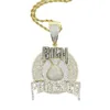 Hip Hop européen et américain 925 nouveau Mosang pierre lettre argent sac pendentif pour hommes collier pendentif