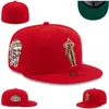 I più nuovi cappelli aderenti casual Designer Baseball football Berretti piatti lettera Ricamo in cotone Tutte le squadre Logo World Patched Casquette Cappelli sportivi con cuciture completamente chiuse 7-8