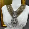 Chains Vintage Style Necklace Artistic Glass Multi-layer Standard Relief Western Antique