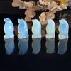 Natural Quartz Opal Carved Crystal Reiki Healing Penguin Statue Animal Figurine