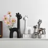 Modern Home Decor Living Room Deer Sculptures and Figurines Office Ceramic Statue Desk Accessories Nordic Simple Decoration 240106