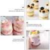 Disposable Cups Straws Ice Cream Bowls Parfait Cup Clear Plastic With Dome Jelly Small Dessert Portion