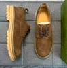 Luxe Designer Mannen Oxfords Rubberen Zolen Platform Schoenen Mannen Blokhak Lace Up Zakelijke Kleding Schoen Lederen Loafers Winter top Kwaliteit