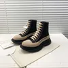 Bottes de créateurs bien connues, chaussures de sport montantes, bottes lisses, lacets en toile décontractés, tendance de la mode, nouveau couple 2024