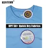 KefiteVd Summer UPF 50メンズ長袖Tシャツ太陽UV保護クイックドライハイキングシャツ釣りTシャツ基本ティートップス240106