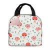 Dinnerware Mushroom Lunch Box Insulated With Compartments Reusable Tote Handle Portable For Kids Picnic School