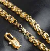 18k gestempelde vintage lange gouden ketting voor mannen ketting nieuwe trendy gouden kleur Boheemse sieraden kraag mannelijke kettingen 21454015452