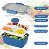 Salad Lunch Container 2L Large Capacity BPA Free Salad Lunch Box with 4 Compartments Tray Leak-proof Portable Kitchen Tableware 240103