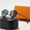 Güneş Gözlüğü Erkek ve Kadınlar 2023 Yeni Tasarımcı Klasik Lüks Sahil Gözlükleri Güneş Gözlüğü Kompozit Metal Büyük Boy Altın Damla Teslimat F Dhyxk