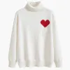 designer sweater love heart embroidery decoration ladies cardigan v-neck knitwear fashion letter long-sleeved ladies tops fall and winter mo