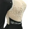 Anjamanor Rhinestone Pearl Mesh Glam sukienki Seksowna impreza wieczorna nosić kobiety ubrania moda bodycon sukienka D42-EA25 240105