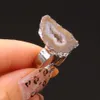 Полосы кольца натуральное каменное кольцо цинк сплав с сплавными сплавами Кристаллический кластер с регулируемым размером для женских кольцевых украшений подарки