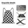 Sacs à provisions Freemason Checkered Black and White Pattern Sac à cordon Portable Gym Sports Sackpack Masonic Mason Storage Sacs à dos