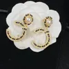 Neue goldene Ohrringe für Damen, Buchstaben-Ohrringe, goldene Charm-Ohrringe, Geschenk, Modeschmuck