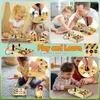 Montessori occupé conseil jouets sensoriels en bois avec interrupteur de lumière LED tableau de commande activités de voyage jeux pour enfants pour 24 ans 240105