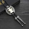 Nature Stone Silver Flower Bolo Tie för Man Cowboy Western Cowgirl Leather Rep Zinc Eloy Slips 240105