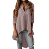 Damesblouses Mode Lange staart Halflange mouwen Vest Tops voor dames Chic Casual Damesoverhemden Blusas Vakantiekleding