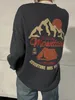 The Rocky Mountains Expendition Print Weiblich Lange Ärmel Kreative Vintage ONeck Kleidung Fleece Warm Casual Damen Sweatshirt 240105