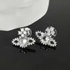 Studörhängen Western Empress Dowager Silver Saturn Vatten droppar Långt mousserande Diamond Crystal Ear Studs Klipp Två slitstil Fashion For Women Jewelry F7HJ