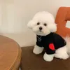 Köpek Giyim Sonbahar Kış Peluş Evcil Hayvan Giysileri Kalp Baskı Yumuşak Velvet Cat Hoodie Teddy Tulumlar Kalın Sıcak Yorkshire Marzis Giyim