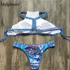 Melphieer High Neck Tank Crop Top Bikini Crochet Bikinis Set Swimwear Women Swimsuit Female Beachwear Monokini Bathing Suit 240105