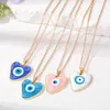 Pendentif Colliers 1pc émail coeur irrégulier oeil de dinde pour les femmes étoilé océan bleu mal amour collier clavicule chaînes bijoux