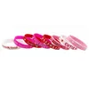 Decorazione per feste San Valentino Bracciale Sile Braccialetti in gomma Cuore Accessori per telaio rosa Consegna a domicilio Giardino domestico Forniture festive Dhyks