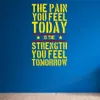あなたが今日感じる痛みホームジムの動機付け壁デカール引用フィットネス強度トレーニングワールステッカー壁アートキッズルームL239V