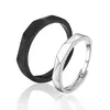 Bandringar mode svart vit ring geometriska oegentligheter smidiga par justerbara ringar enkelhet Studentparty juvelyl240105