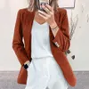 Professional and Slim Fit Corduroy Blazer Jacket for Women Classic Suit Collar Design Long Sleeves Button Details AST281580