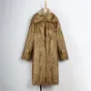 High Street Faux Fur Męska kurtka długa płaszcz zima ciepły przemysł ciężki haute luźne swobodne wiatrówki płaszcze odzieży 240105