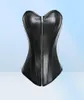 Corsetto overbust in ecopelle PVC Bustier S6XL Plus Size Donna Corsetto con cerniera frontale Reggiseno push up Rosso Nero LC52235951895