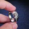 Полосы колец Platinum Pt950 Men Ring 1ct 1ct Diamond Ring
