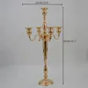 Ljushållare 5-armar Metal Gold Candelabras Crystal Candlesticks For Wedding Event Centerpieces