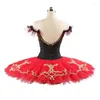 Stage Wear contient une doublure 12 couches pour femmes et filles, spectacle de danse professionnel, Tutu rouge, Ballet