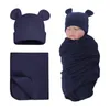 80x80CM s Swaddle Wrap and Hat Set Infants Travel born Souvenirs Items Four Seasons Bedding 240106