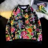 Women's Hoodies Y2K Big Red Round Neck Sweater Women Autumn And Winter 2024 Northeast Flower Tide Plus Velvet Padded Couple Coat Jacket