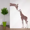 Autocollant mural girafe et bébé girafe, décoration de maison, salon, tatouage mural en vinyle amovible, papier peint à thème Animal, LA979 2258k