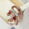 6RVK Designer luksusowa biżuteria Bvlger B-Home Bone 925 Sterling Srebrny Srebrny Płyt 18K Rose Gold White Beimu Red Red Diamond Snake Kolczyki w kształcie węża