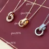 Designer Necklace Gold Necklaces For Women Trendy Jewelry Initial Personalized Custom Chain Diamond Punk Style White Double Ring Love