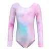 Scene Wear Girls 'One Piece Long Sleeve Ballet Gymnastics Dance Leotards Fashion Print Slim Dancing Bodysuit Dancewear i 5-13 år