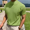 Men's T Shirts Simple Men T-shirt High Neck Dress-up Comfortable Summer Shirt Top Fitness Clothing