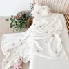 Manta de invierno para bebé, manta para bebé con bordado, cochecito, mantas para bebé, juego de cama de lana, accesorios 240106