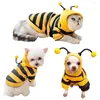 Vêtements pour chiens Mode Design classique Automne et hiver Chat Stripes Mignon Little Bee Sweat à capuche Deux pieds Teddy Vêtements pour animaux de compagnie